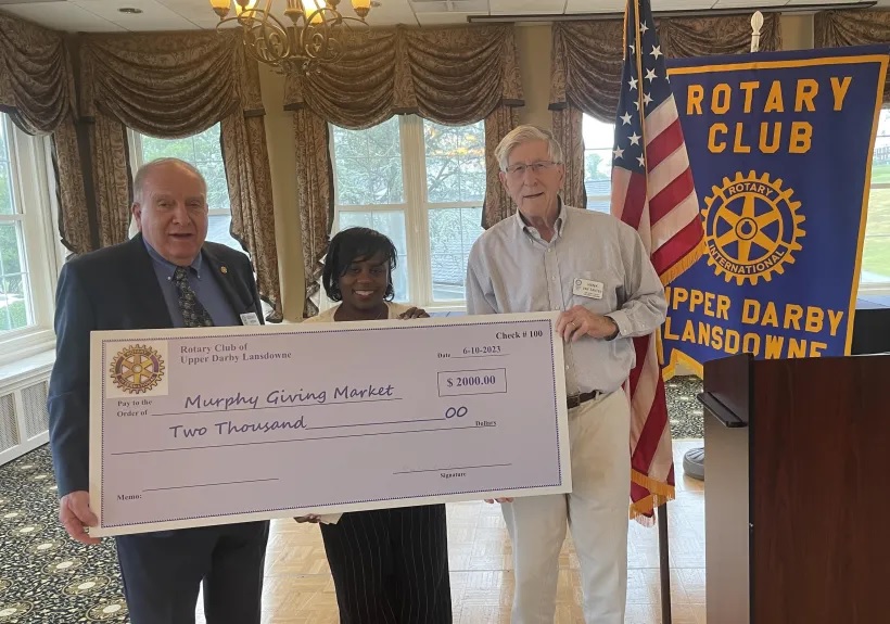 Upper Darby Lansdowne Rotary Donate To Murphys Giving Market